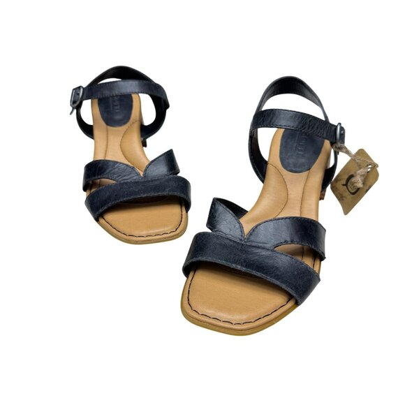 Born Sadie Ankle Strap Sandals Women's Black Leather Block Heel, Size 7M NWOB - Picture 3 of 9